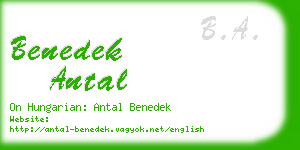 benedek antal business card